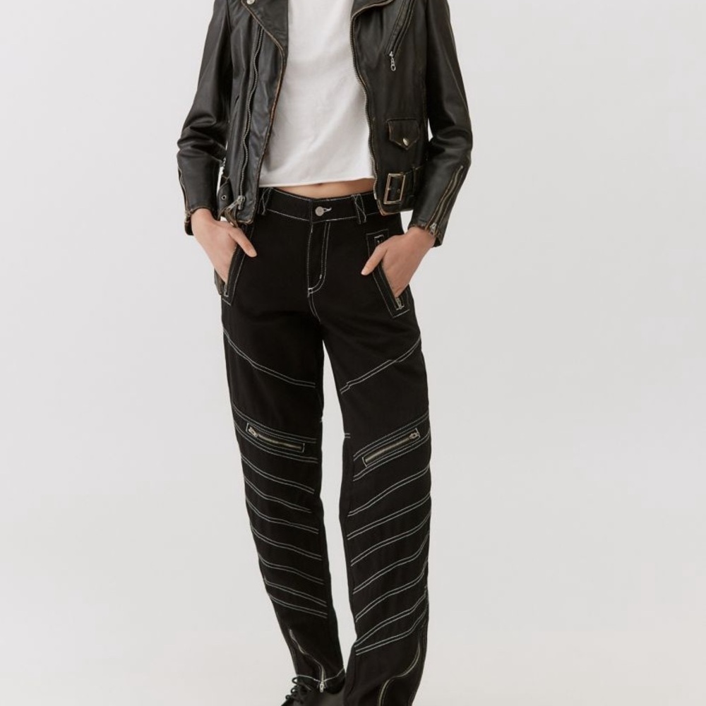 Black BDG Tapered Moto Jean